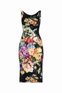 Dolce & Gabbana MULTIKOLOR Sukienka z motywem kwiatowym