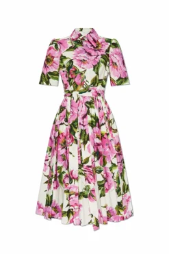 Dolce & Gabbana MULTIKOLOR Sukienka z motywem kwiatowym