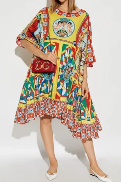 Dolce & Gabbana MULTIKOLOR Sukienka typu `oversize` z nadrukiem