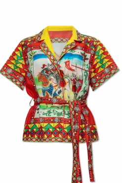 Dolce & Gabbana MULTIKOLOR Koszula ze wzorem `Carretto`