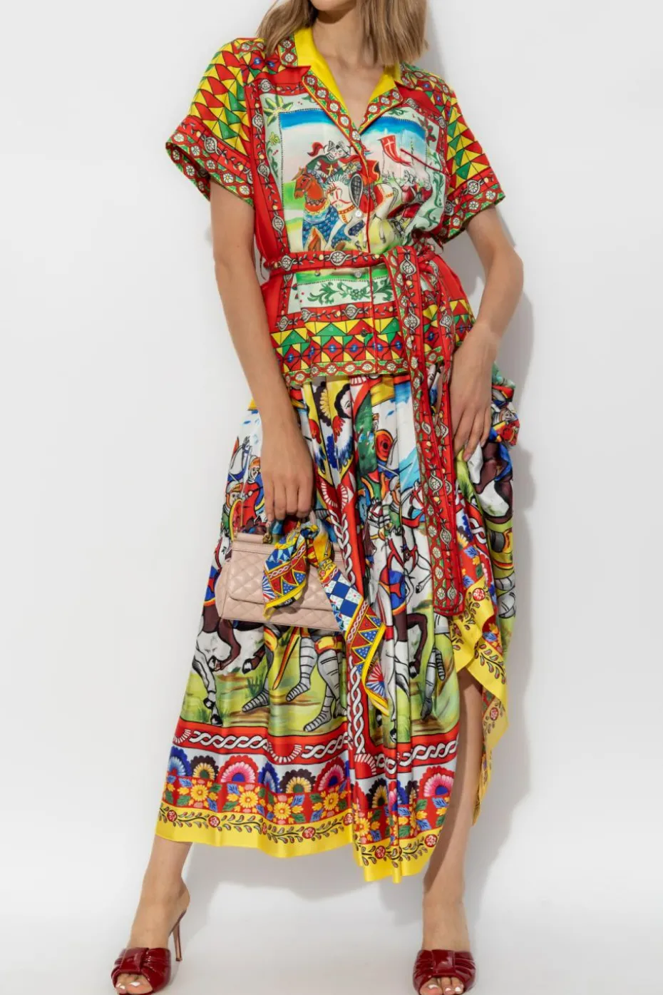 Dolce & Gabbana MULTIKOLOR Koszula ze wzorem `Carretto`