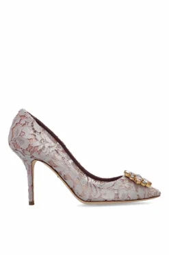 Dolce & Gabbana RÓŻOWY Koronkowe szpilki