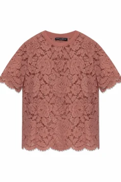 Dolce & Gabbana RÓŻOWY Koronkowy top