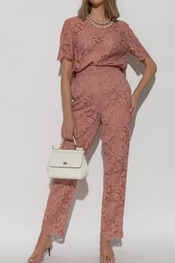 Dolce & Gabbana RÓŻOWY Koronkowy top