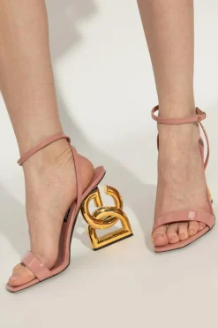 Dolce & Gabbana RÓŻOWY Sandały na obcasie