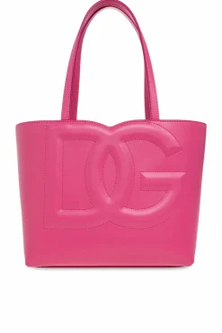 Dolce & Gabbana RÓŻOWY Skórzana torba typu ‘shopper’