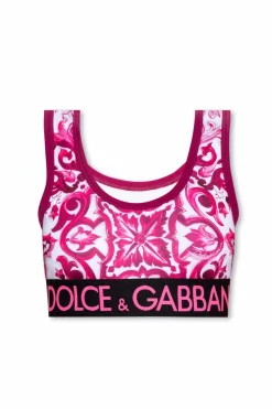 Dolce & Gabbana RÓŻOWY Top z logo