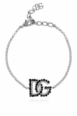 Dolce & Gabbana SREBRNY Bransoleta z zawieszką w kształcie logo