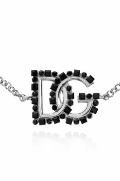 Dolce & Gabbana SREBRNY Bransoleta z zawieszką w kształcie logo