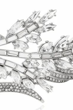 Dolce & Gabbana SREBRNY Broszka z motywem roślinnym