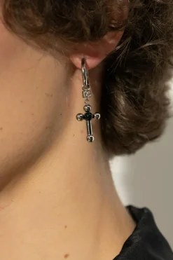 Dolce & Gabbana SREBRNY Kolczyki z zawieszką z motywem religijnym