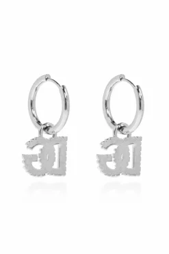 Dolce & Gabbana SREBRNY Kolczyki z zawieszkami w kształcie logo