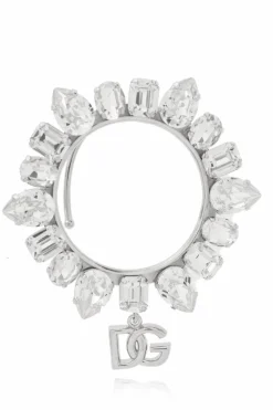 Dolce & Gabbana SREBRNY Nausznica z kryształami