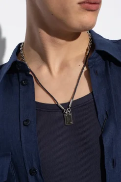 Dolce & Gabbana SREBRNY Naszyjnik z logo