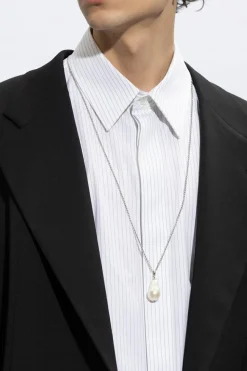 Dolce & Gabbana SREBRNY Naszyjnik z zawieszkami