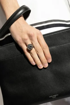 Dolce & Gabbana SREBRNY Sygnet z logo