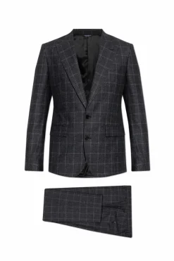 Dolce & Gabbana SZARY Garnitur z wełnianym wykończeniem
