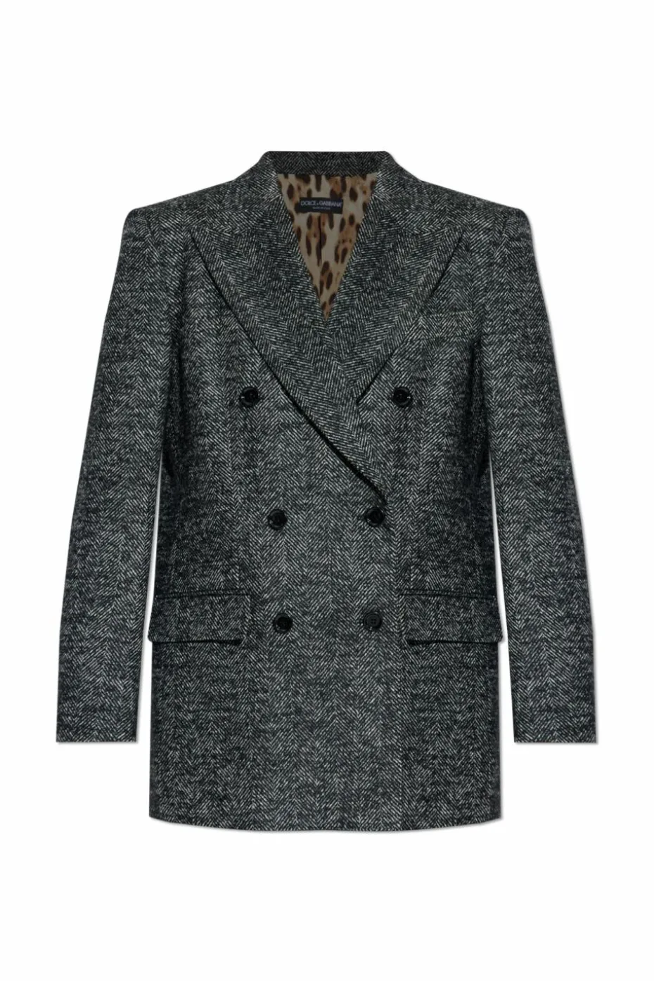 Dolce & Gabbana SZARY Marynarka w jodełkę