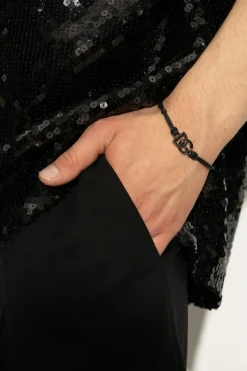 Dolce & Gabbana SZARY Regulowana bransoleta z logo