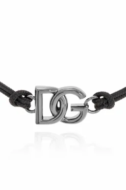 Dolce & Gabbana SZARY Regulowana bransoleta z logo