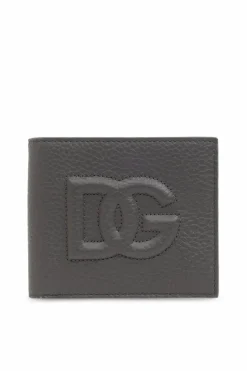 Dolce & Gabbana SZARY Składany portfel z logo
