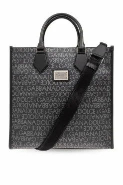 Dolce & Gabbana SZARY Torba z monogramem typu ‘shopper’