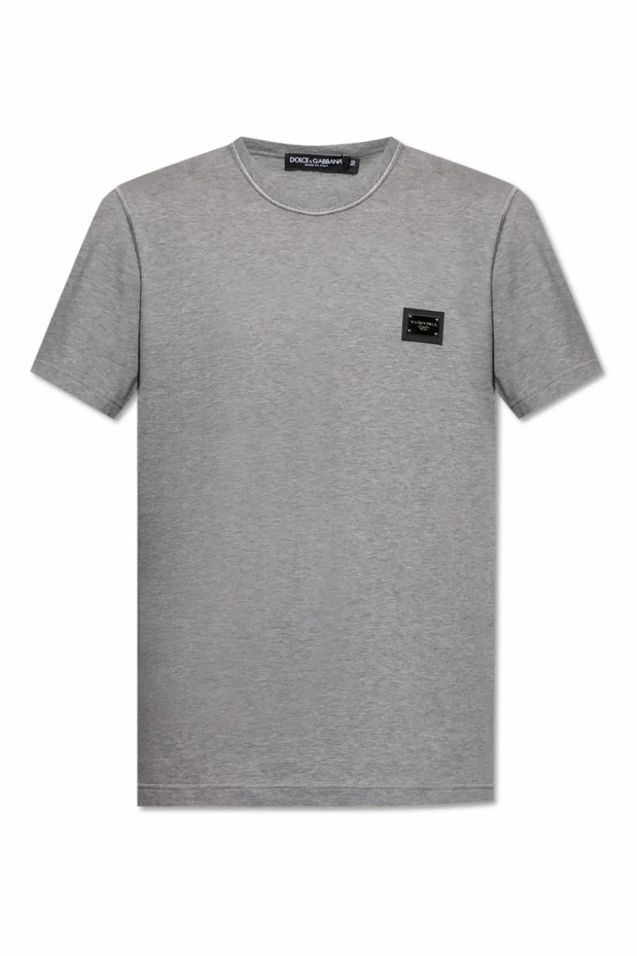 Dolce & Gabbana SZARY T-shirt z aplikacją z logo