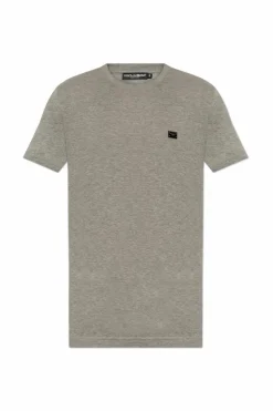 Dolce & Gabbana SZARY T-shirt z logo