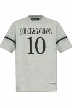Dolce & Gabbana SZARY T-shirt z nadrukiem