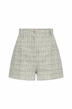 Dolce & Gabbana SZARY Tweedowe szorty z lureksową nicią