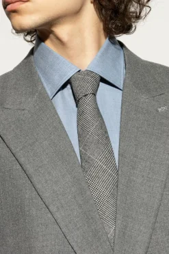 Dolce & Gabbana SZARY Wełniany krawat