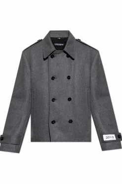 Dolce & Gabbana SZARY Wełniana kurtka