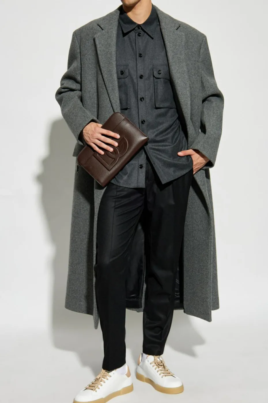 Dolce & Gabbana SZARY Wełniana koszula