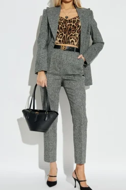 Dolce & Gabbana SZARY Wełniana marynarka
