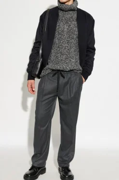 Dolce & Gabbana SZARY Wełniane spodnie