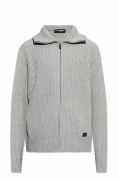 Dolce & Gabbana SZARY Wełniany kardigan