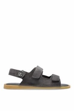 Dolce & Gabbana SZARY Zamszowe sandały