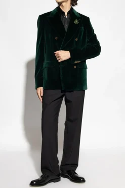 Dolce & Gabbana ZIELONY Aksamitna marynarka