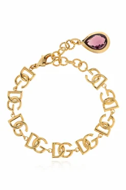 Dolce & Gabbana ZŁOTY Bransoleta z połyskującymi kryształami