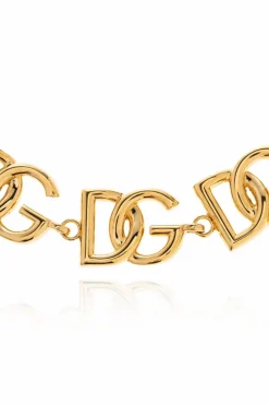 Dolce & Gabbana ZŁOTY Bransoleta z połyskującymi kryształami