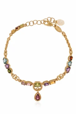 Dolce & Gabbana ZŁOTY Bransoleta z kamieniami szlachetnymi