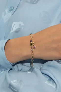 Dolce & Gabbana ZŁOTY Bransoleta z kamieniami szlachetnymi