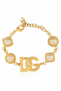 Dolce & Gabbana ZŁOTY Bransoleta z perłami