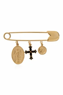 Dolce & Gabbana ZŁOTY Broszka z zawieszkami