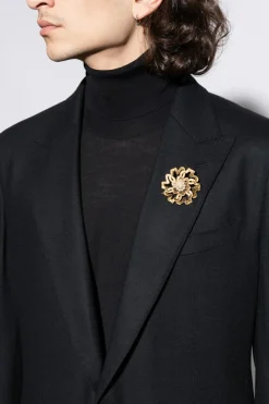 Dolce & Gabbana ZŁOTY Broszka z motywem kwiatowym