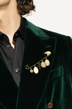 Dolce & Gabbana ZŁOTY Broszka z zawieszkami