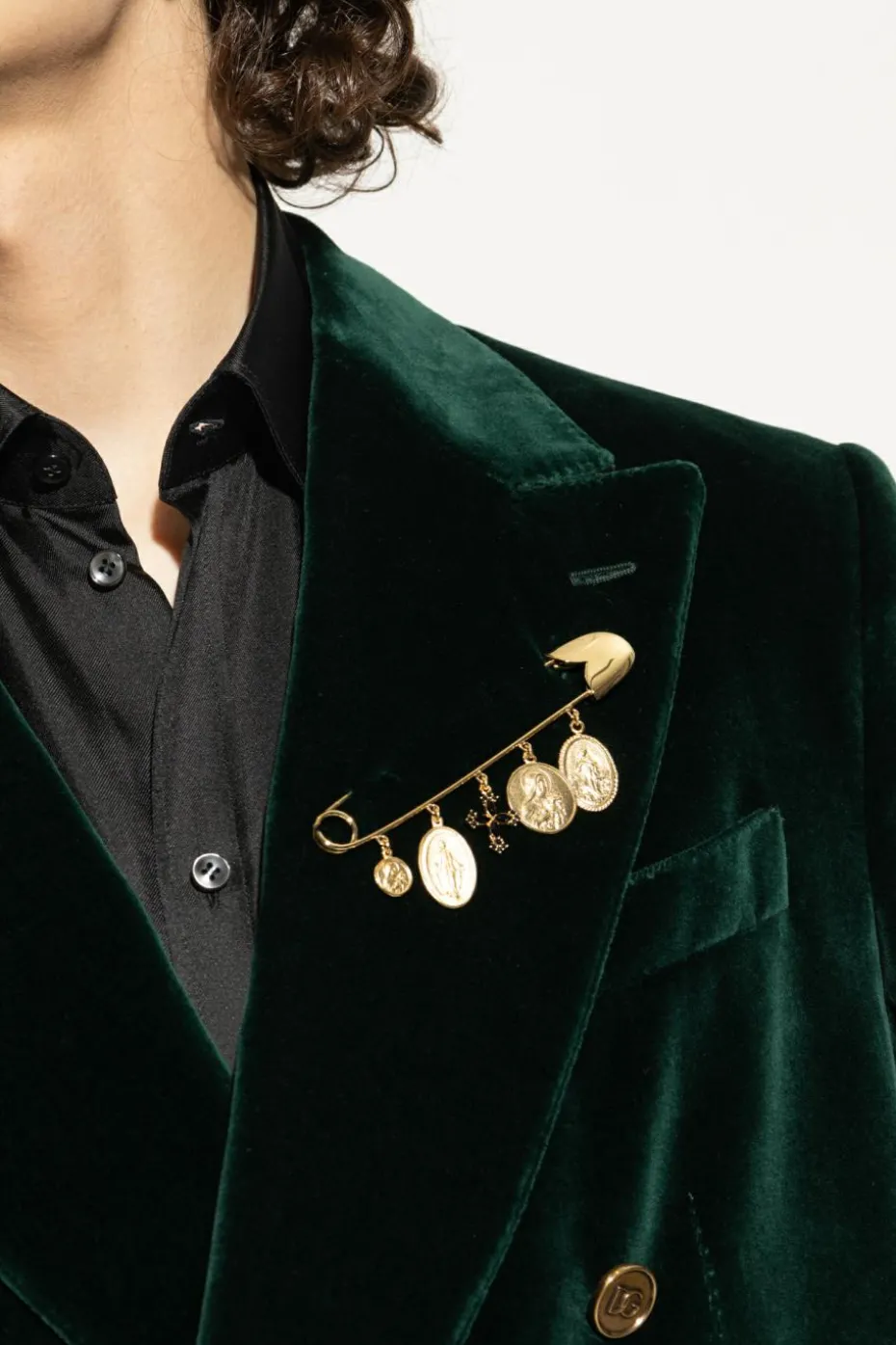 Dolce & Gabbana ZŁOTY Broszka z zawieszkami