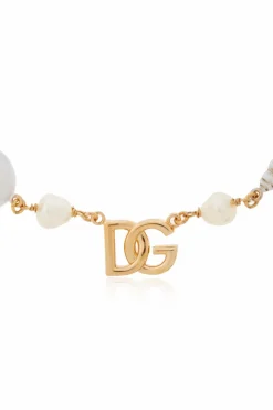 Dolce & Gabbana ZŁOTY Krótki naszyjnik z aplikacjami