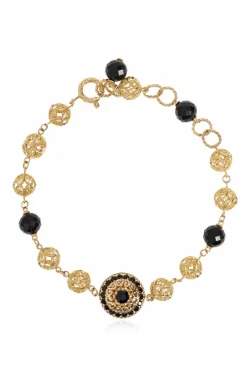 Dolce & Gabbana ZŁOTY Złota bransoleta z kamieniami szlachetnymi