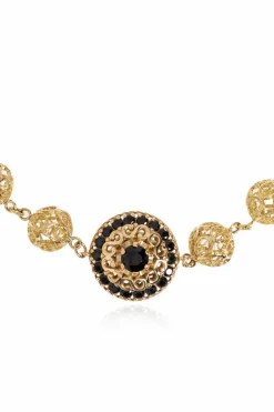Dolce & Gabbana ZŁOTY Złota bransoleta z kamieniami szlachetnymi